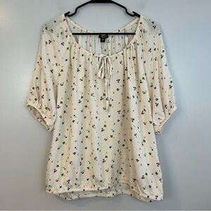 NWT Torrid Ditsy Scatter Floral Dew Lightweight Blouse/Top Size 00  M/L
